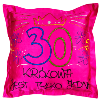 [Ds02-30] Poduszka satynowa Królowa jest tyko jedna na 30